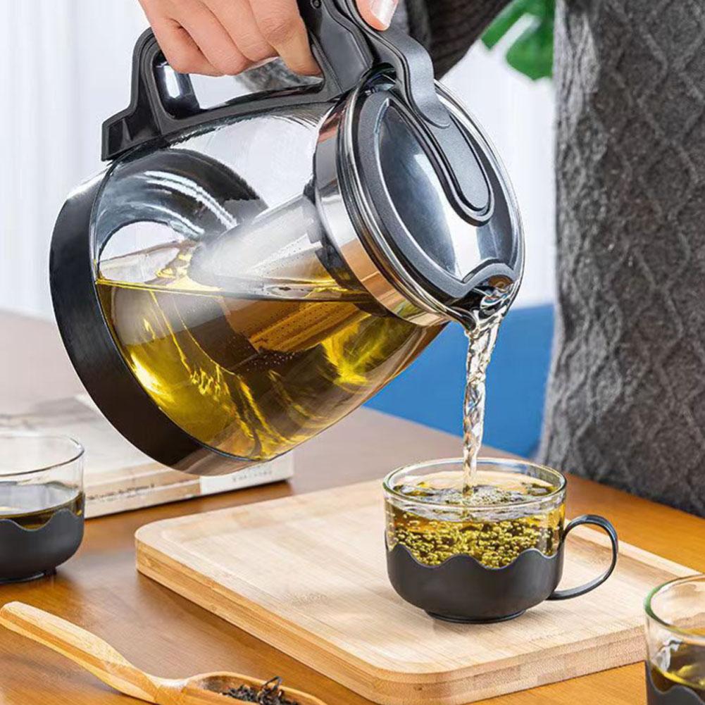 Nettle Leaf Tea - 차 여과기가있는 유리 주전자 대용량 물