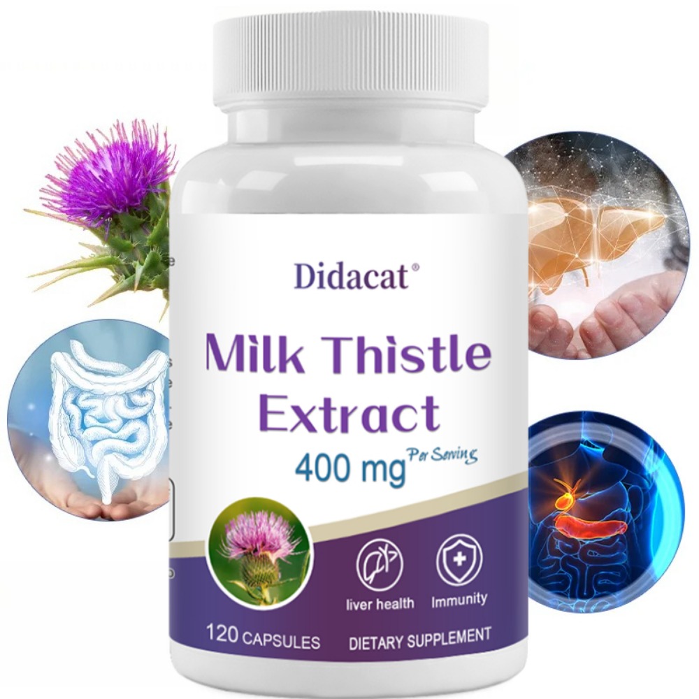 Milk Thistle Silymarin - 밀크씨슬 씨앗 400mg, 80% 실리마린, 간
