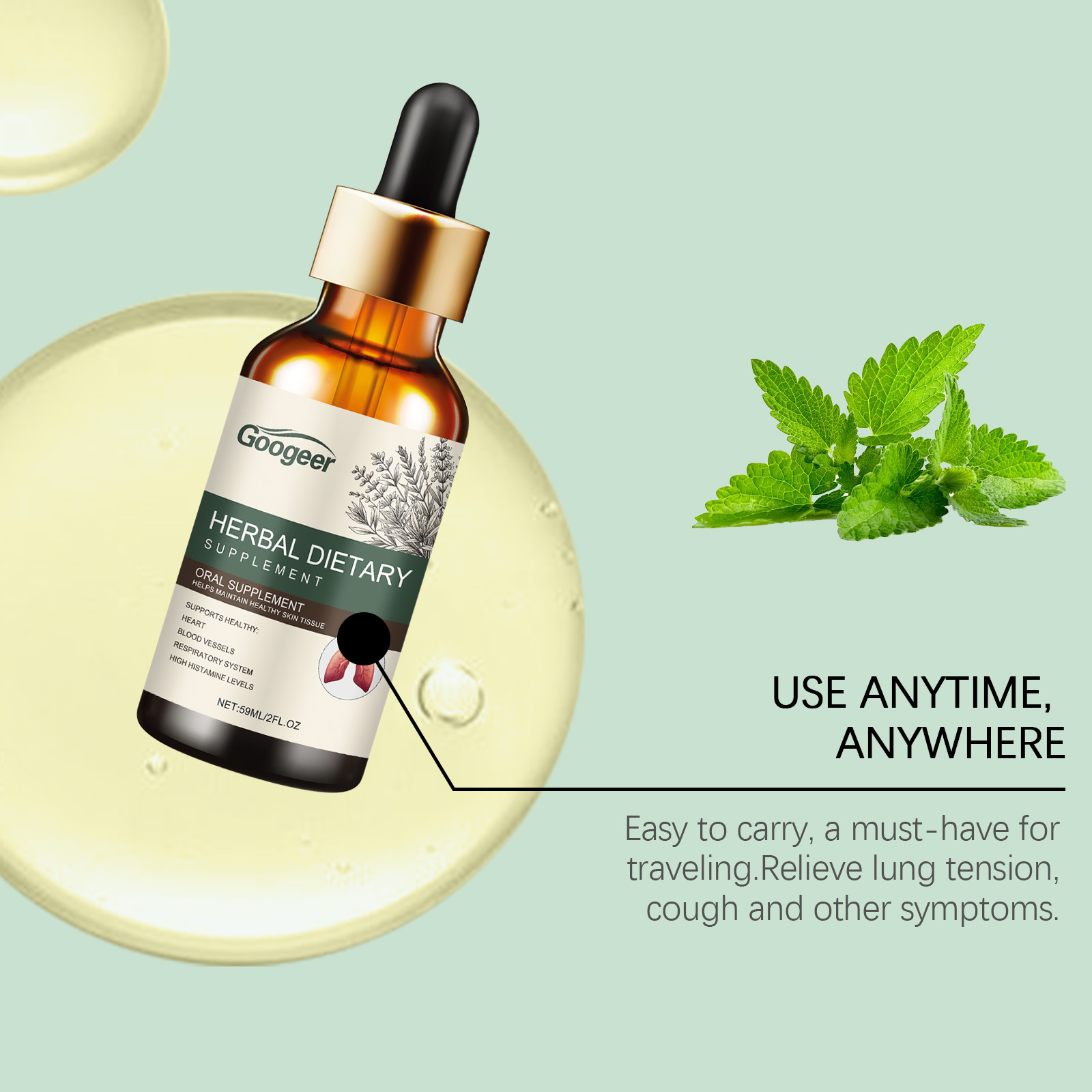페퍼민트 허브 드롭스는 호흡기 및 심혈관 건강을 지원합 - Herbal Wellness Tincture 리뷰 및 가격
